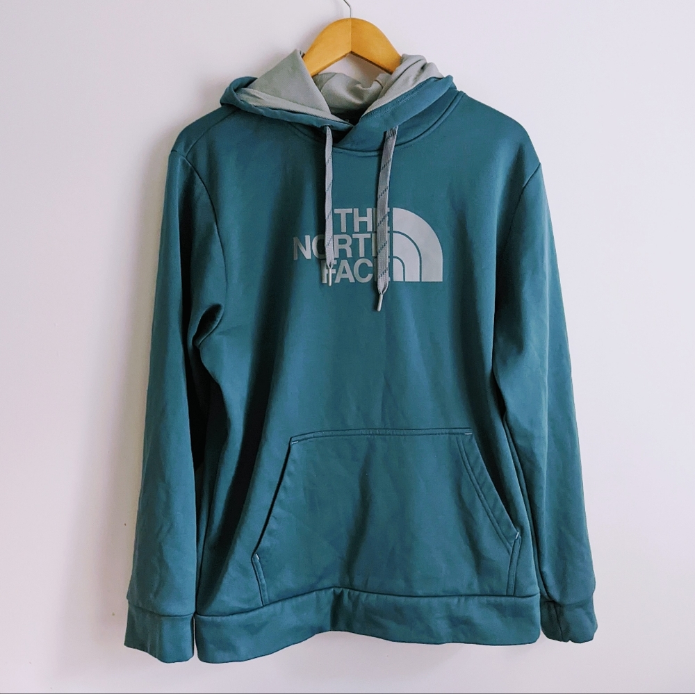 ✖️ SOLD ✖️ The North Face Men's Dark Green Grey Pullover Hoodie Large